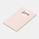 Post-it® Monogramme et nom personnalisé moderne Pastel Pink (Incliné)