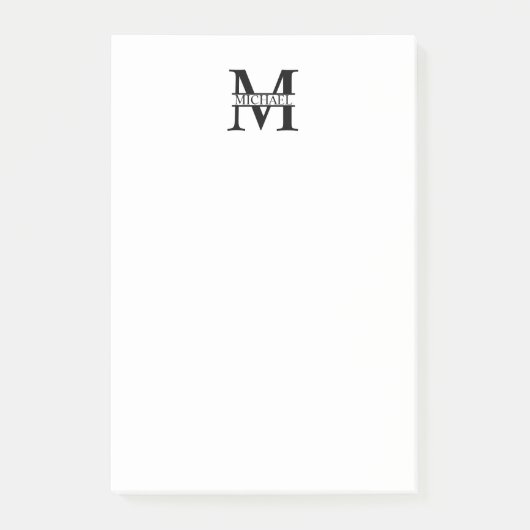 Post-it® Monogramme et nom personnalisés (Devant)