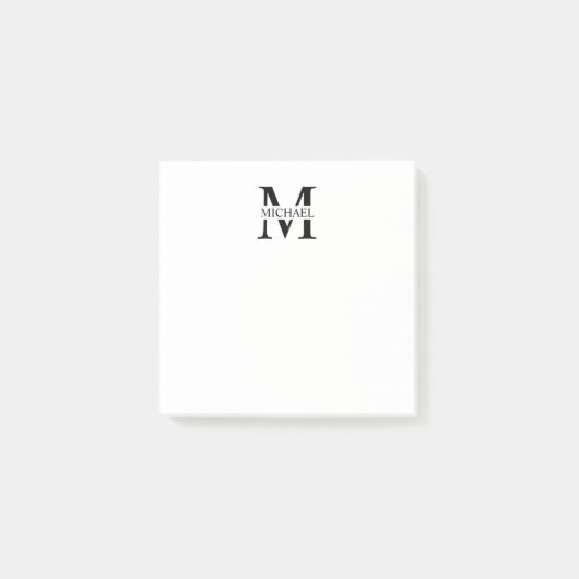 Post-it® Monogramme et nom personnalisés (Devant)