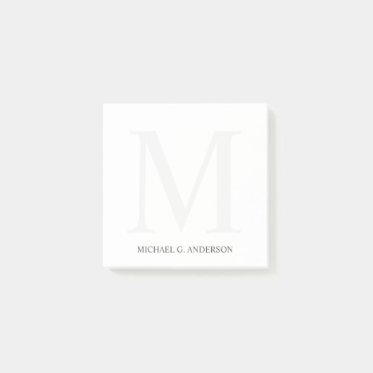 Post-it® Monogramme et nom personnalisés (Devant)