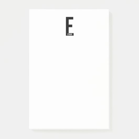 Post-it® Monogramme et nom personnalisés modernes (Devant)