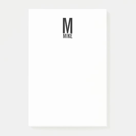 Post-it® Monogramme et nom personnalisés modernes (Devant)