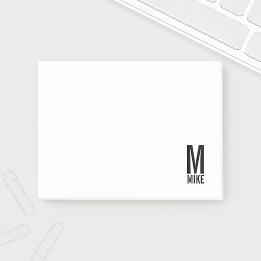 Post-it® Monogramme et nom personnalisés modernes
