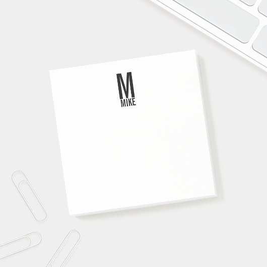 Post-it® Monogramme et nom personnalisés modernes