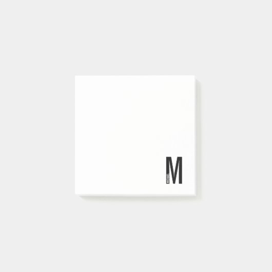 Post-it® Monogramme et nom personnalisés modernes (Devant)