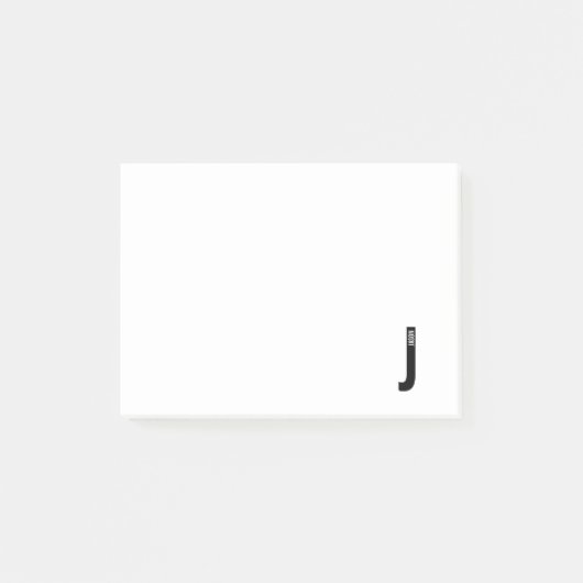 Post-it® Monogramme et nom personnalisés modernes (Devant)