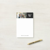 Post-it® Monogramme et photo modernes (Sur un bureau)