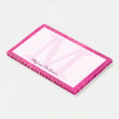 Post-it® Monogramme Étincelant Fille Rose Chaud Nom Grand (Incliné)