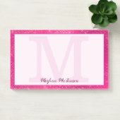 Post-it® Monogramme Étincelant Fille Rose Chaud Nom Grand (Bureau)