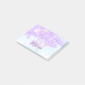 Post-it® Monogramme étoile pailleté rose violet ajouter let (Incliné)