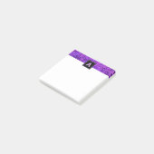 Post-it® Monogramme feuille violet feuillage motif simple m (Incliné)