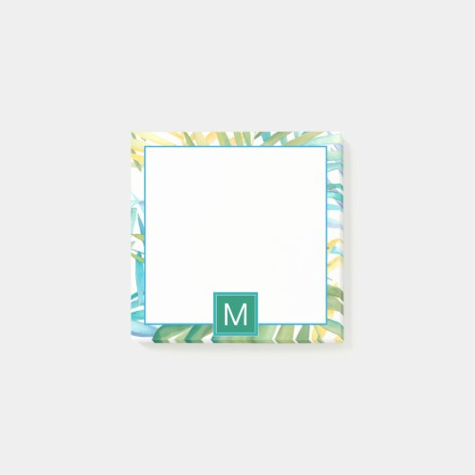 Post-it® Monogramme | Feuilles de palmiers tropicaux (Devant)