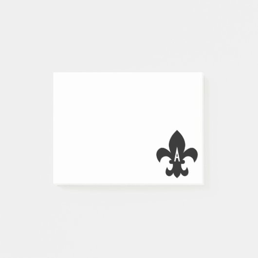 Post-it® Monogramme Fleur de Lis noir et blanc (Devant)