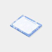 Post-it® Monogramme Flocons de neige sur Bleu barbeau (Incliné)