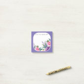 Post-it® Monogramme floral féminin tendance Sticky Notepads (Sur un bureau)