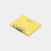 Post-it® Monogramme floral jaune Daffodique Nom 4x3 (Incliné)