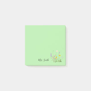 Post-it® Monogramme Floral Personnalisé Menthe