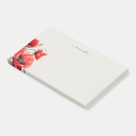 Post-it® Monogramme floral rouge (Incliné)