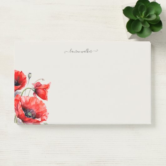 Post-it® Monogramme floral rouge (Bureau)