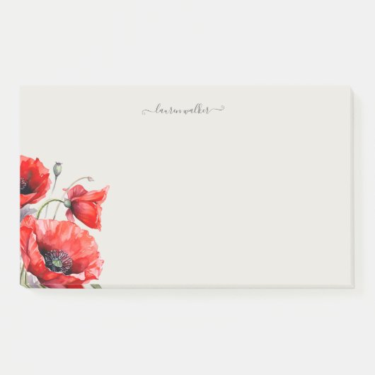 Post-it® Monogramme floral rouge (Devant)