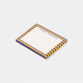 Post-it® Monogramme foncé violet et or jaune rayure (Incliné)