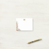 Post-it® Monogramme Forêt Champignons Fleurs Florales botan (Sur un bureau)