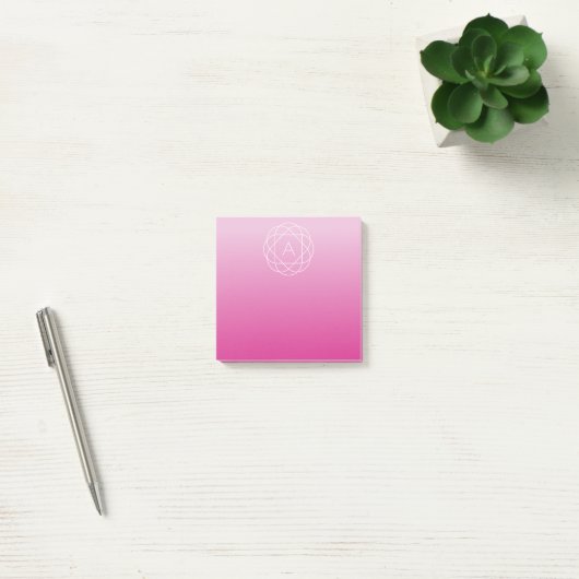 Post-it® Monogramme géométrique semblable à une fleur | Omb (Bureau)