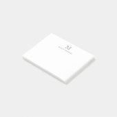 Post-it® Monogramme gris argent chic moderne fille initiale (Incliné)