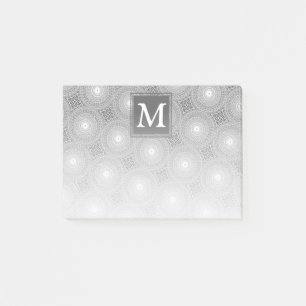 Post-it® Monogramme gris cercles motif