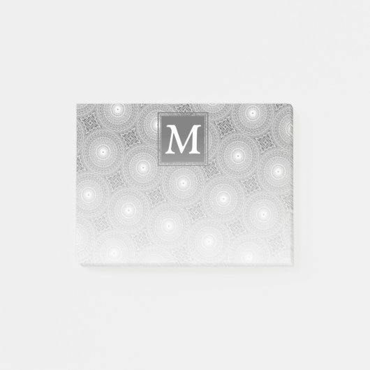 Post-it® Monogramme gris cercles motif (Devant)