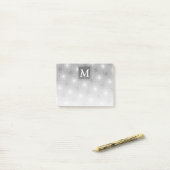 Post-it® Monogramme gris cercles motif (Sur un bureau)