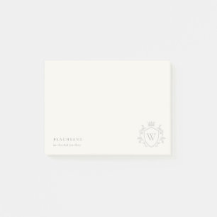 Post-it® Monogramme gris élégant classique Cimier de couron
