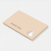 Post-it® Monogramme Gris et blanc Tabby Kitty Cats (Incliné)