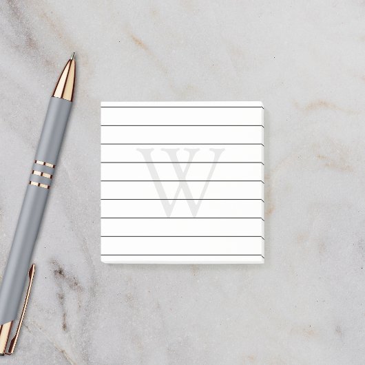 Post-it® Monogramme Gris Ligné
