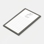 Post-it® Monogramme gris minimaliste moderne (Incliné)