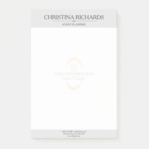 Monogramme Gris Moderne Élégante Entreprise