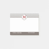 Post-it® Monogramme gris personnalisé (Devant)