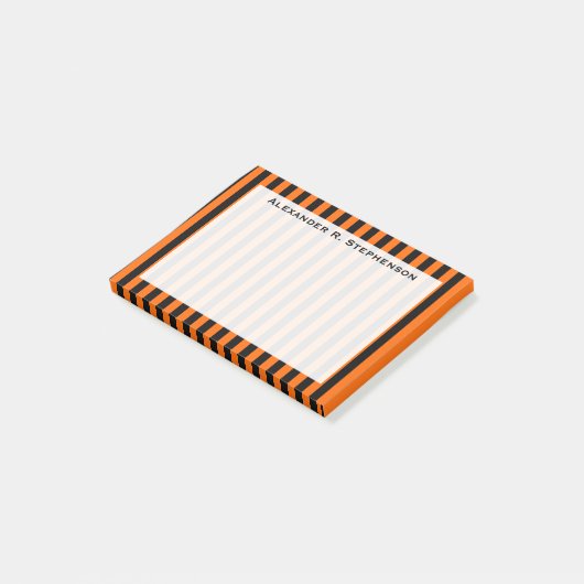 Post-it® Monogramme Halloween vertical Orange / bande noire (Incliné)