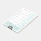 Post-it® Monogramme Hebdomadaire Planificateur Turquoise No (Incliné)