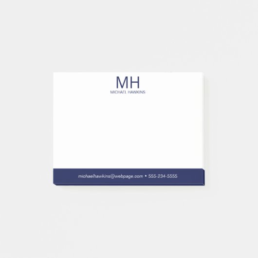 Post-it® Monogrammé Homme Bleu Marine (Devant)