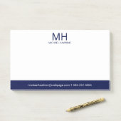 Post-it® Monogrammé Homme Bleu Marine (Sur un bureau)
