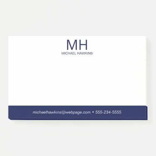 Post-it® Monogrammé Homme Bleu Marine (Devant)