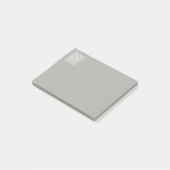 Post-it® Monogramme initial | Blanc sur gris clair (Incliné)