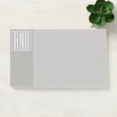 Post-it® Monogramme initial | Blanc sur gris clair (Bureau)
