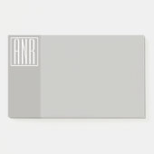 Post-it® Monogramme initial | Blanc sur gris clair (Devant)