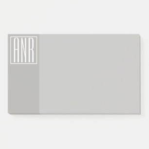 Post-it® Monogramme initial Blanc sur gris clair