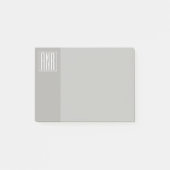 Post-it® Monogramme initial | Blanc sur gris clair (Devant)