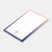 Post-it® Monogramme Initial Élégant Script Purple Ombre (Incliné)