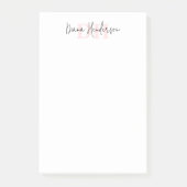 Post-it® Monogramme initial et script rose moderne (Devant)