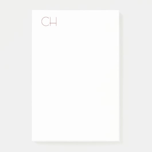 Post-it® Monogramme initial minimaliste moderne Plaque simp (Devant)